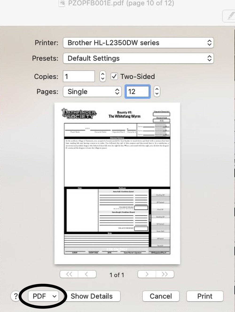 Print to PDF on Preview for Mac